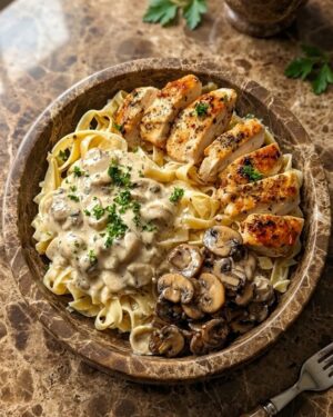 Mantarlı Tavuklu Tagliatelle