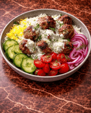 Mediterranean Meatball Bowl