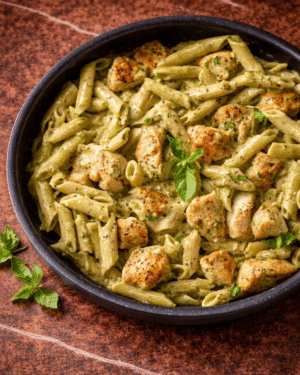 Pesto Soslu Tavuklu Penne